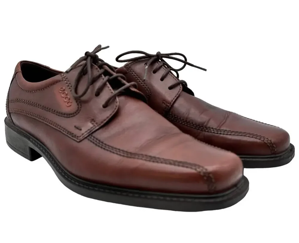 ECCO Men's Sz: 42 / US 8/8.5 Leather Brown Shock Point Lace Up